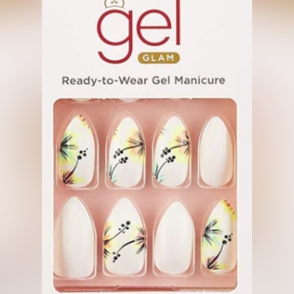 KISS “Tropical Breezes” Gold Finger Graphic Gel Glam Fashion Nail Kit - Picture 1 of 3